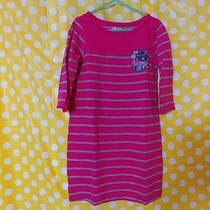 Old Navy Pink and Grey Striped Girls Dress